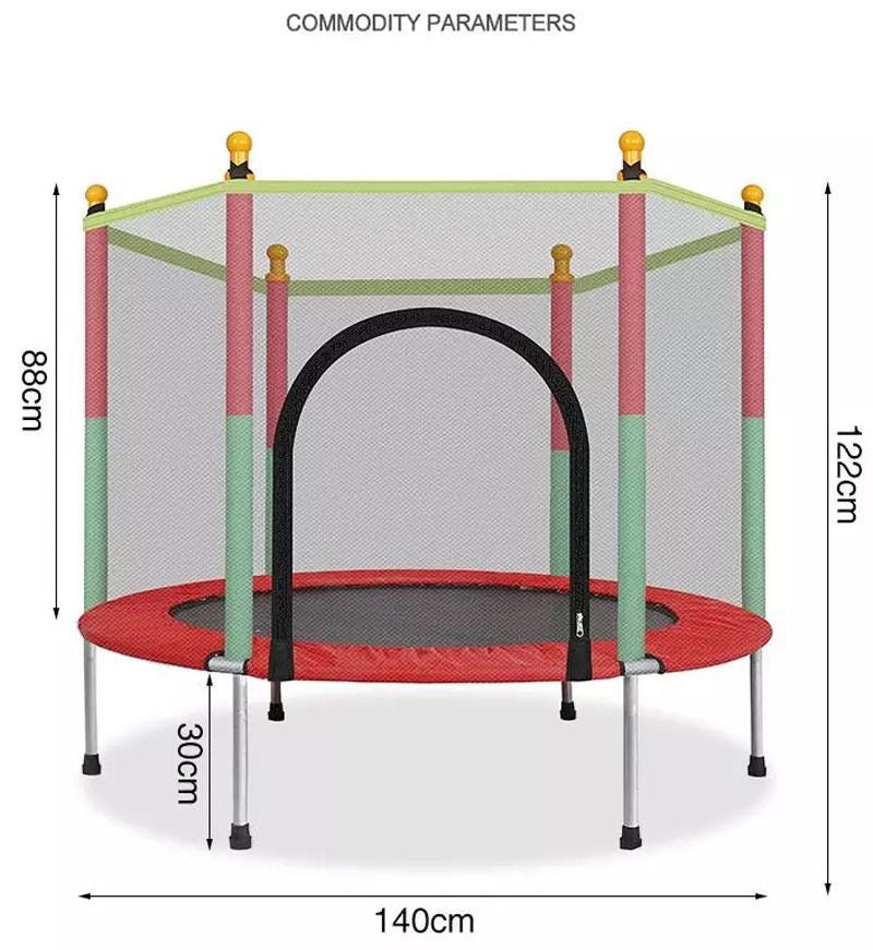 140 cm  Trampoline with Safety For  Indoor And Outdoor with Enclosure Net