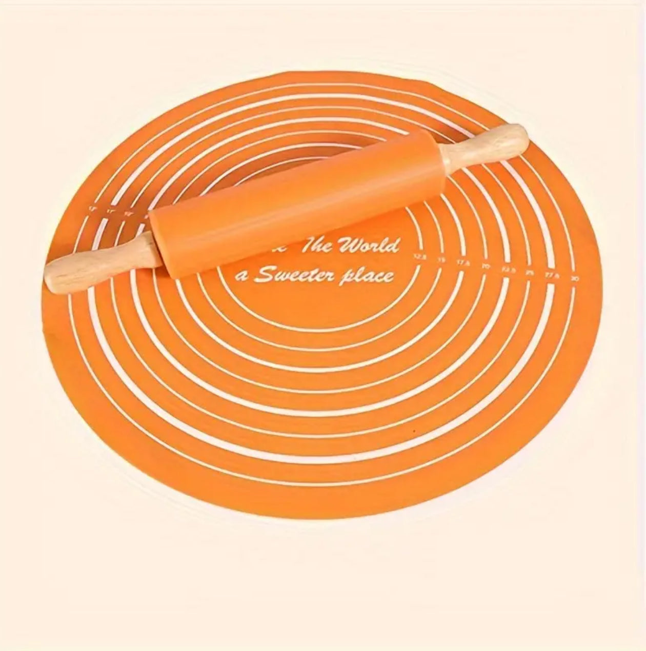 Silicone Baking Mat with Rolling Pin Set