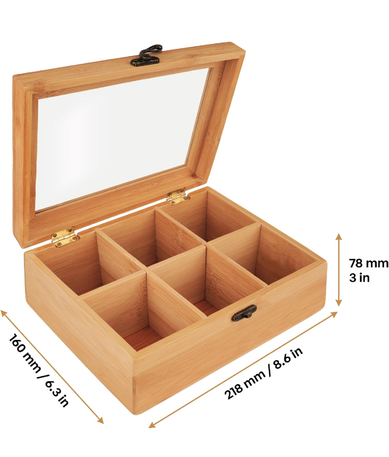 Eco friendly bamboo tea bag organizer