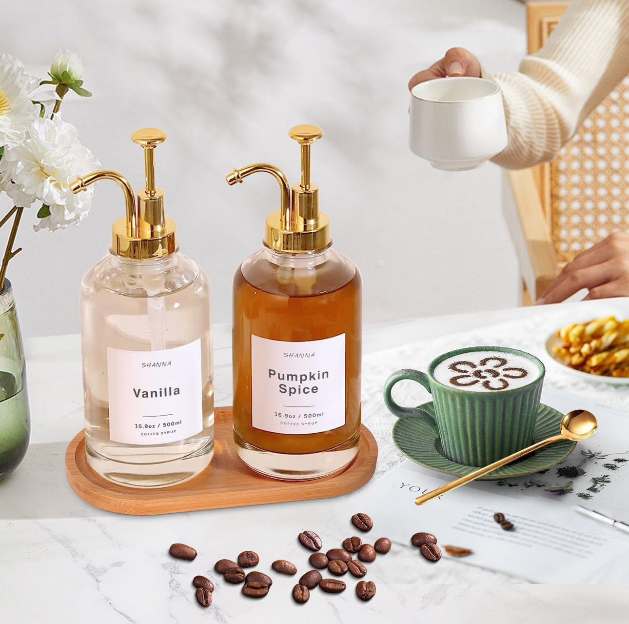 2 pc set coffee syrup dispenser