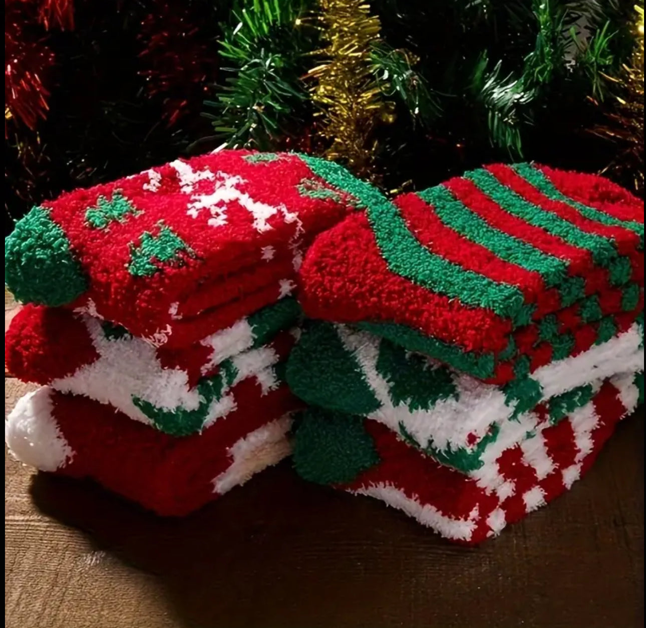 Christmas Warm Thick Floor Sleeping Socks Snowflake Deer Tree Gift Socks