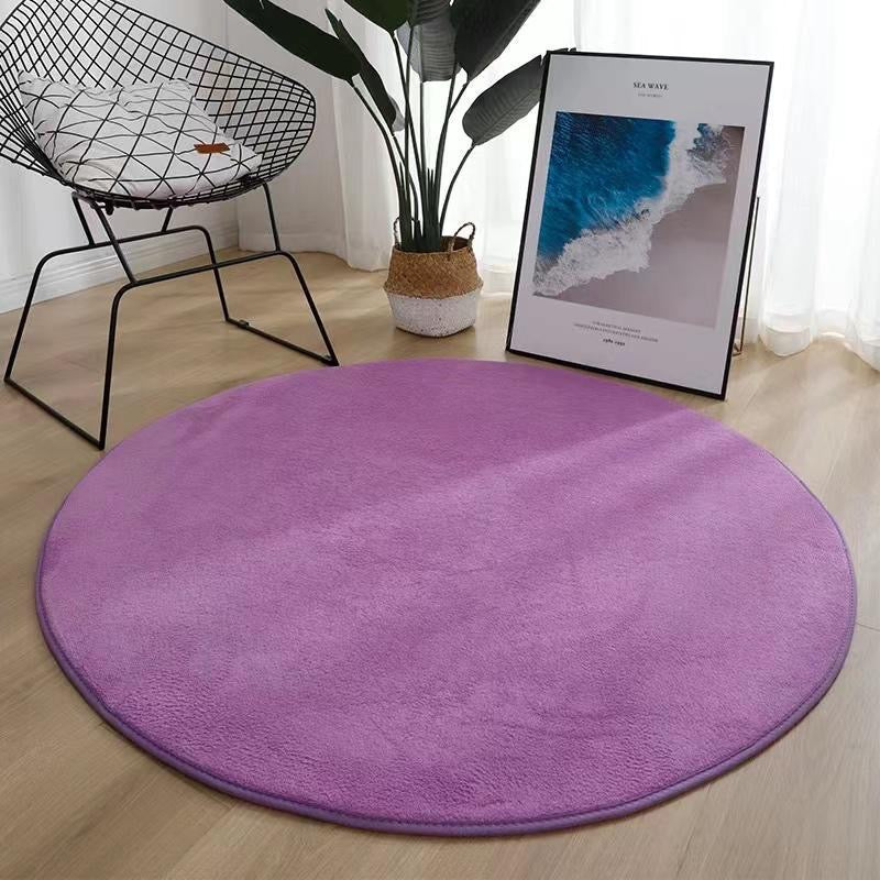 Round Carpet Soft Fleece Mat Anti-Slip Area Rug