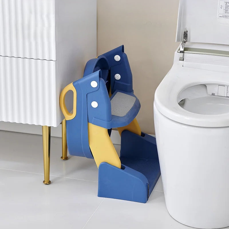 2-in-1 toilet trainer seat with a ladder and potty