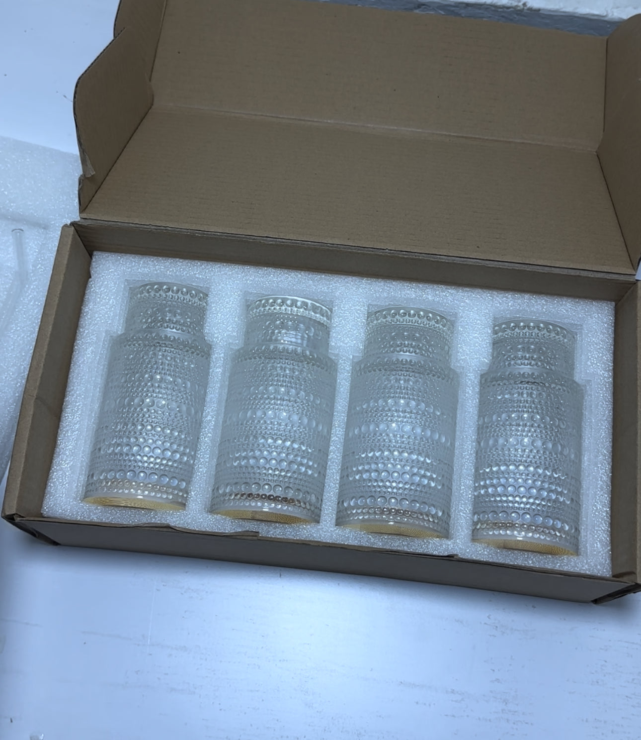 4pcs Aesthetic Highball crystal ribbed glasses