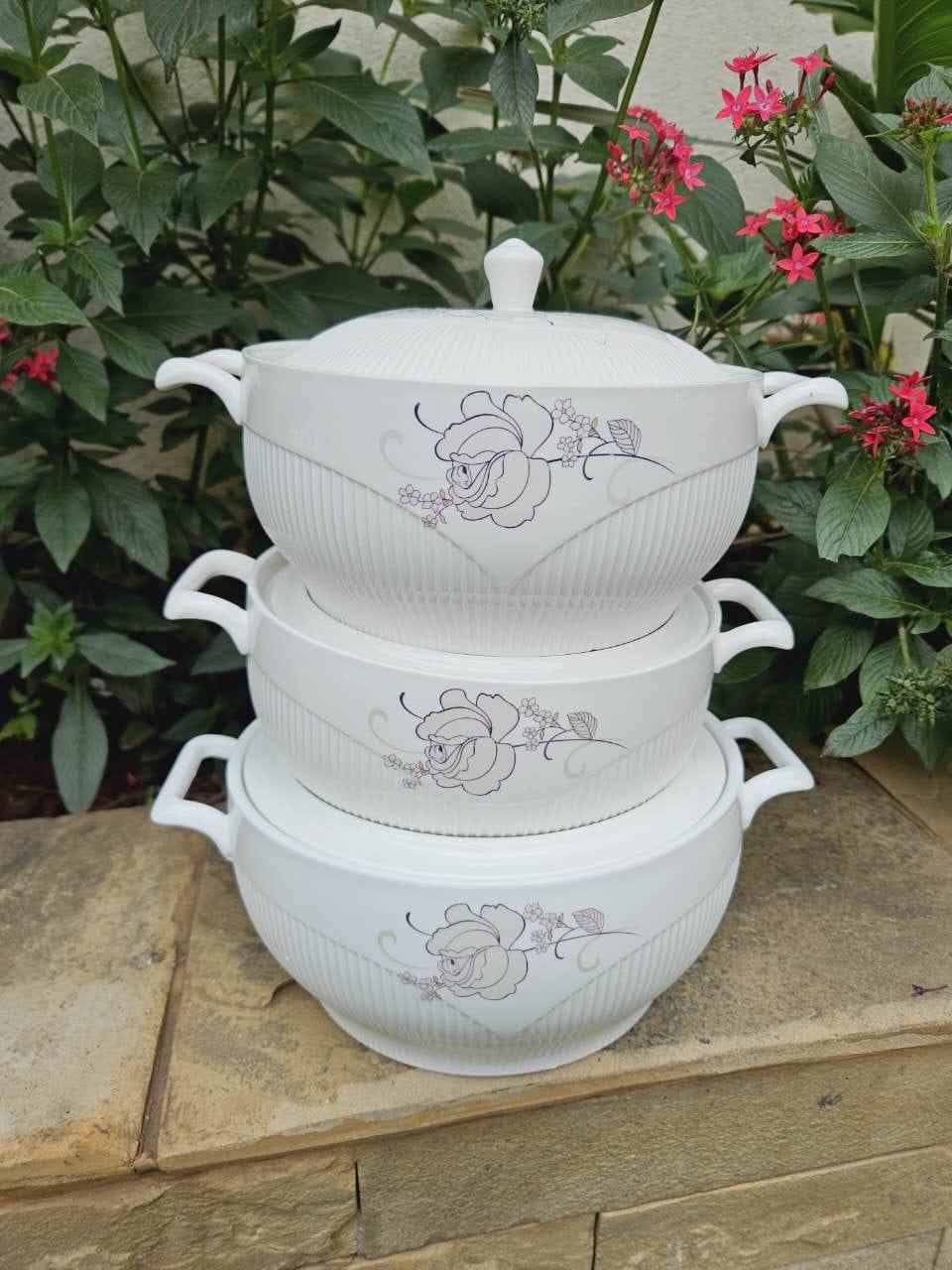 3pc Flower Luxurious serving dish Set