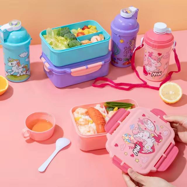Unicorn Lunch Box Water Cup Set