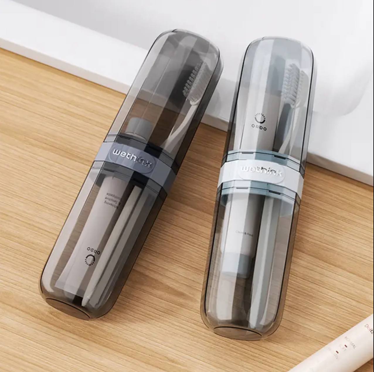 Portable travel toothbrush/toothpaste holder