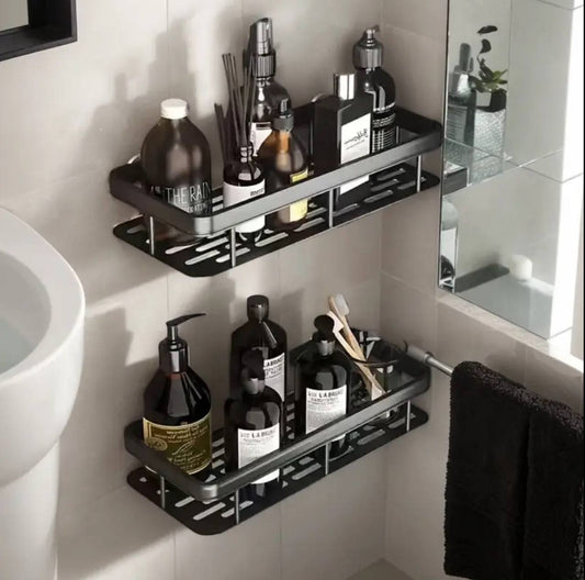 2 pcs Aluminum alloy  Rectangular Shelf with adhesive stickers