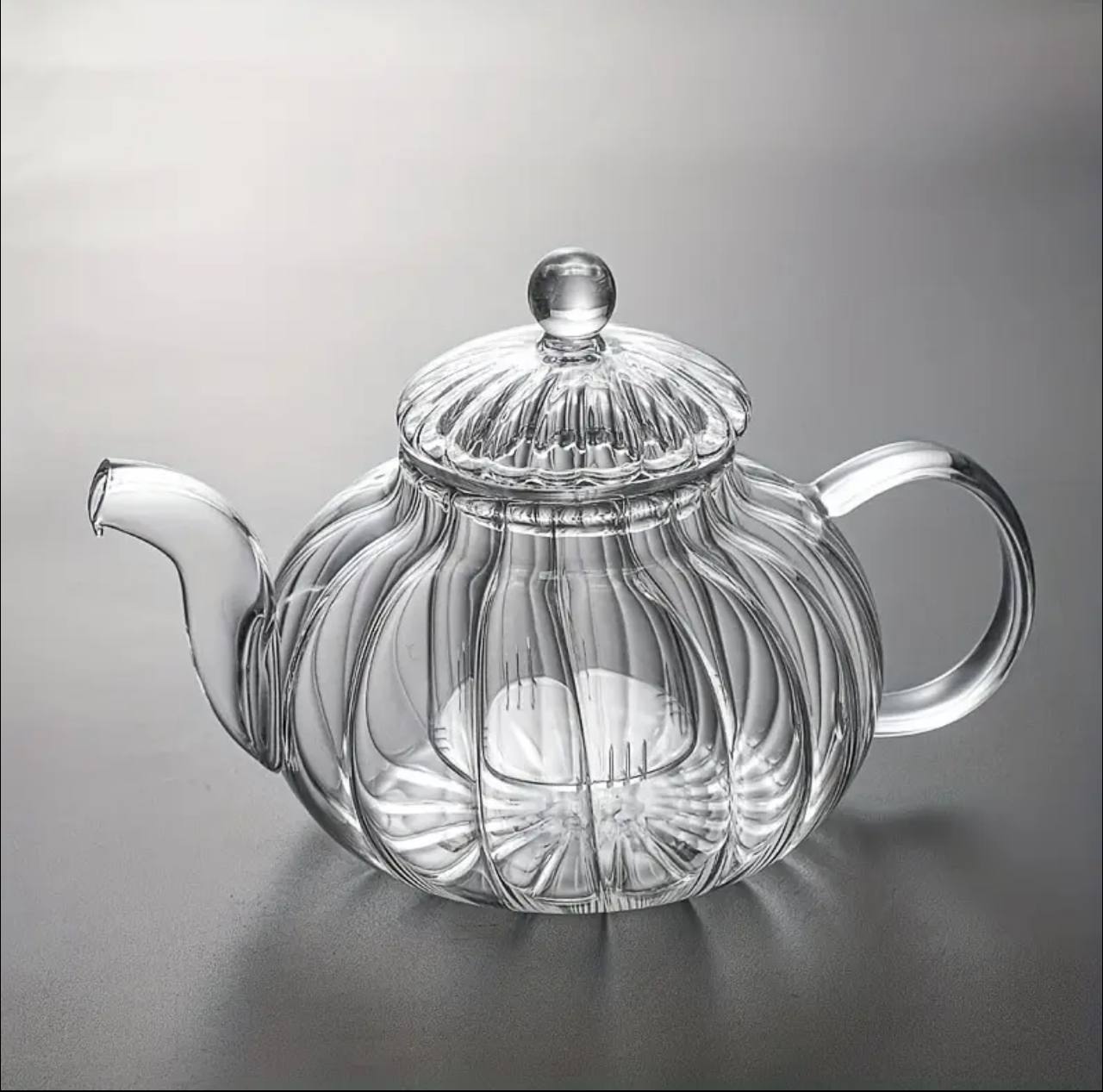 Stripped High Borosilicate glass tea/Coffee pot with glass filter infuser