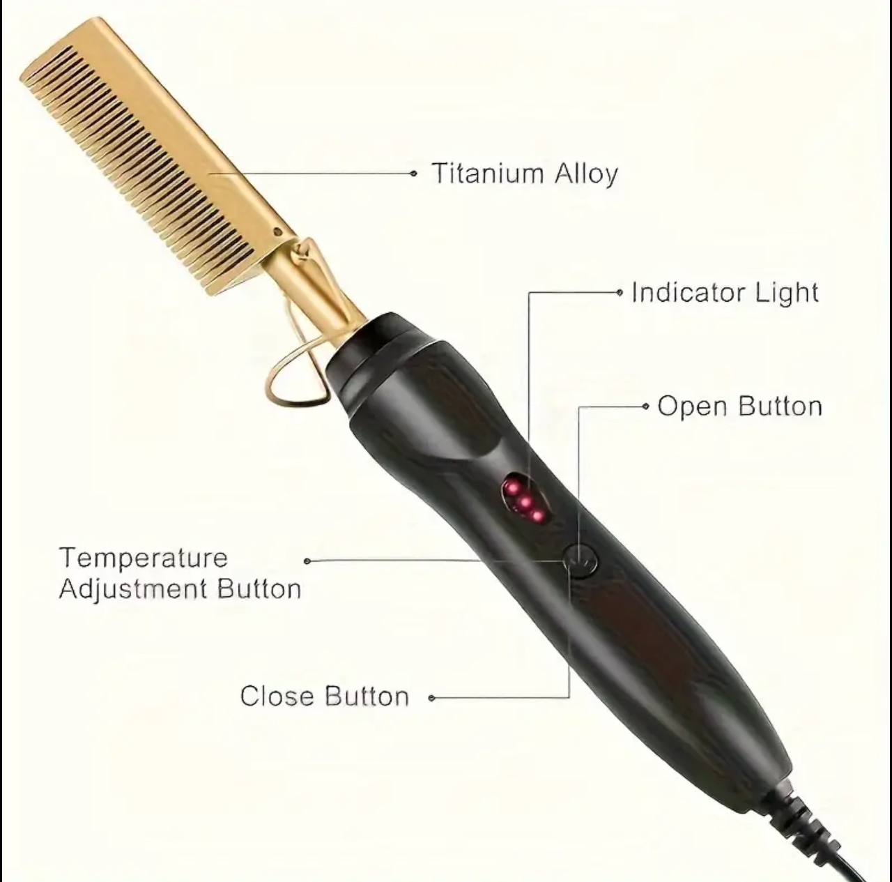 Electrical hair straightening & curling hot comb