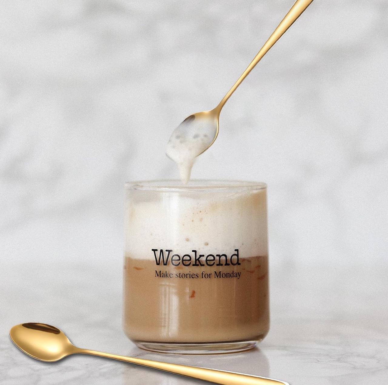 6pc Gold long tea spoon.