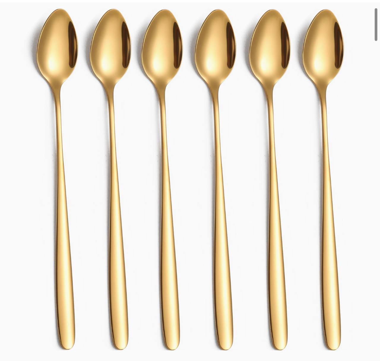 6pc Gold long tea spoon.