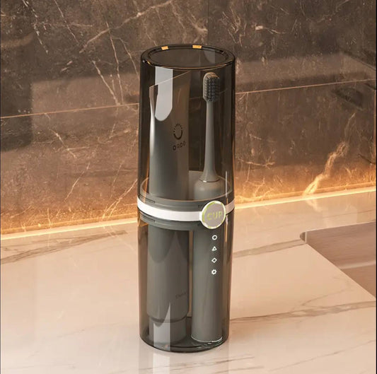 Travel toothbrush and toothpaste holder