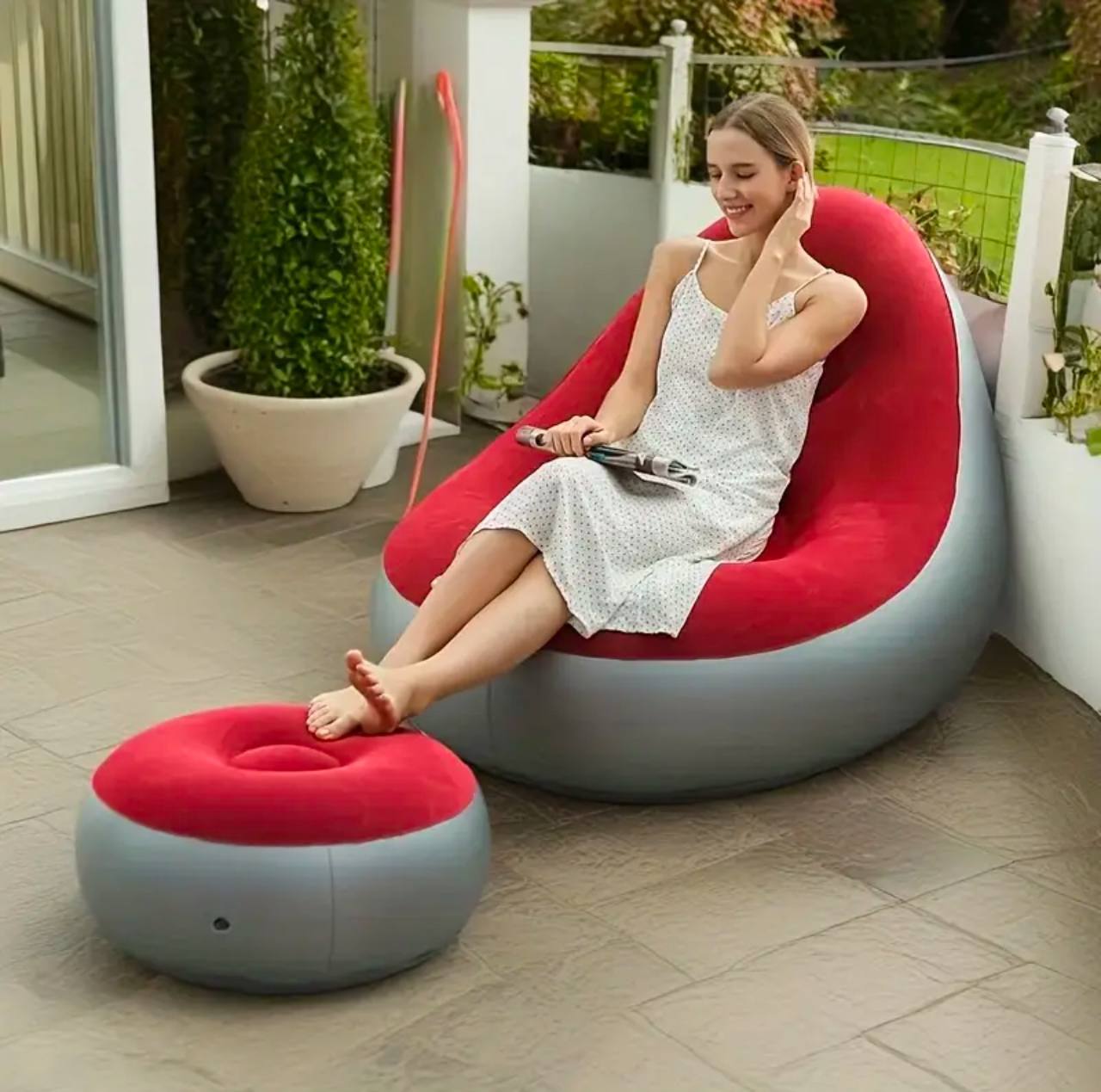 Inflatable Lazy Sofa with foot step