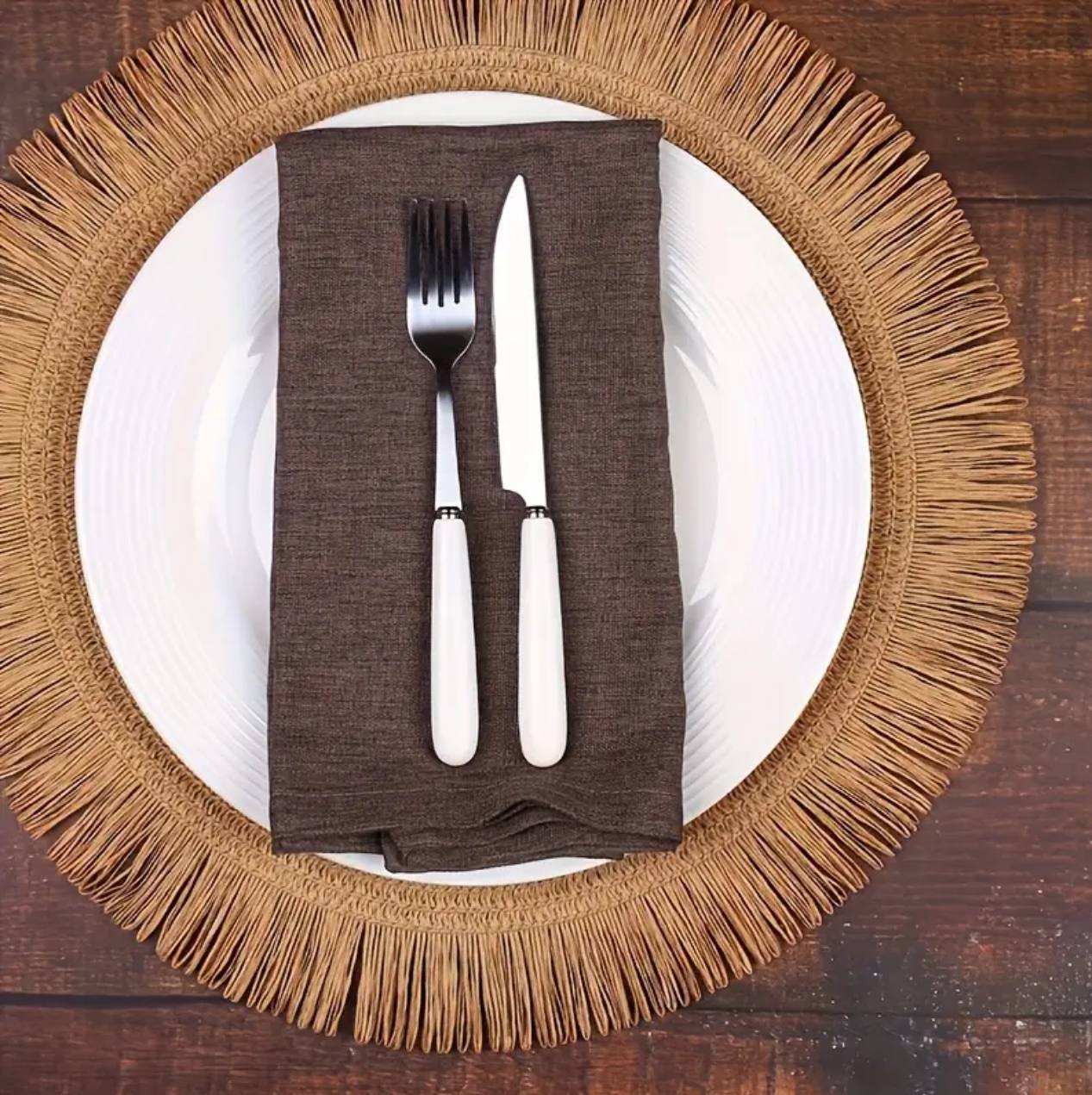 6PCS Round Jute Table Mat
Size 38cm diameter