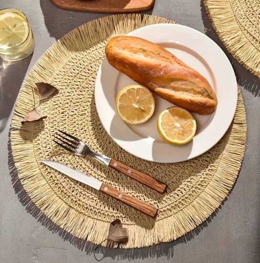 6PCS Round Jute Table Mat
Size 38cm diameter