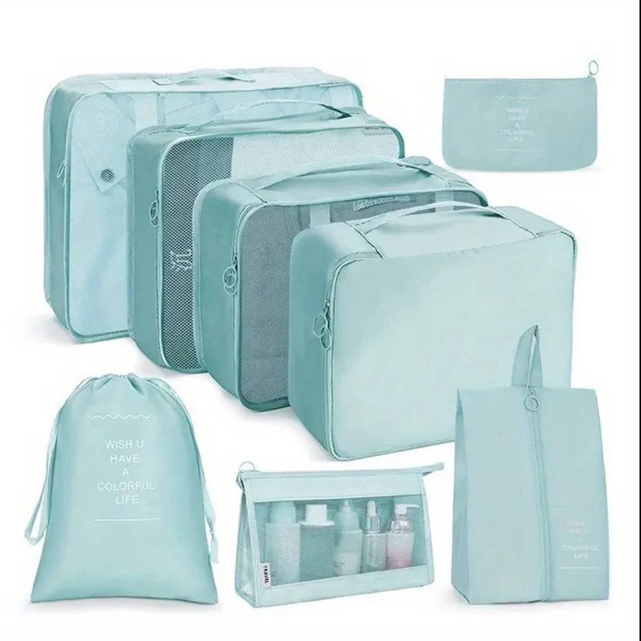 *8pcs Luggage Travel Organizers For Suitcase With Toiletry Case