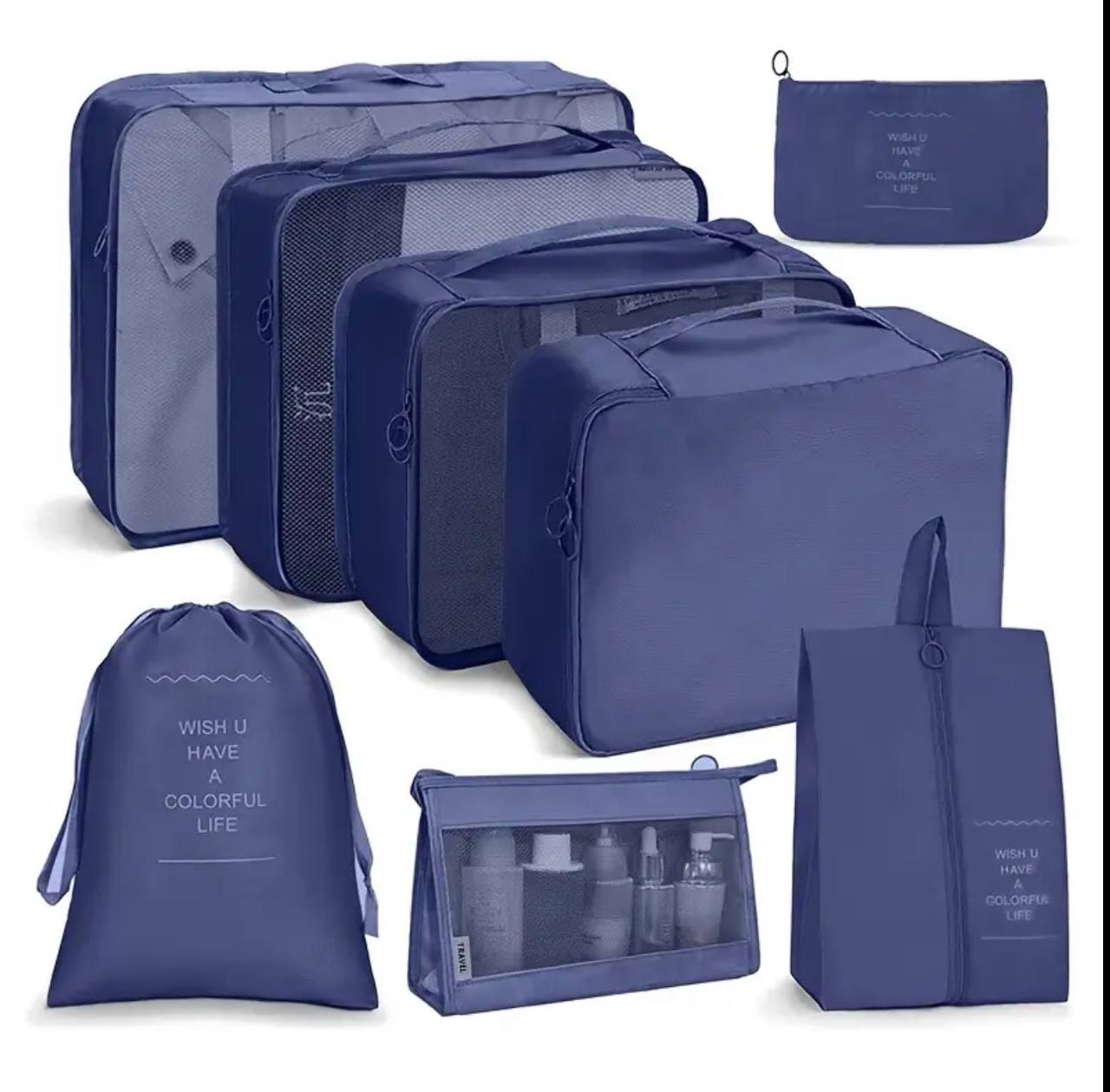*8pcs Luggage Travel Organizers For Suitcase With Toiletry Case