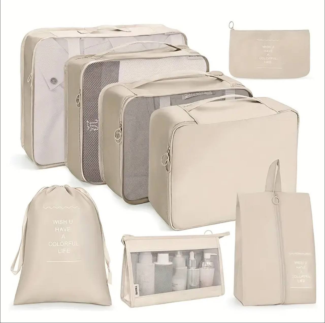 *8pcs Luggage Travel Organizers For Suitcase With Toiletry Case