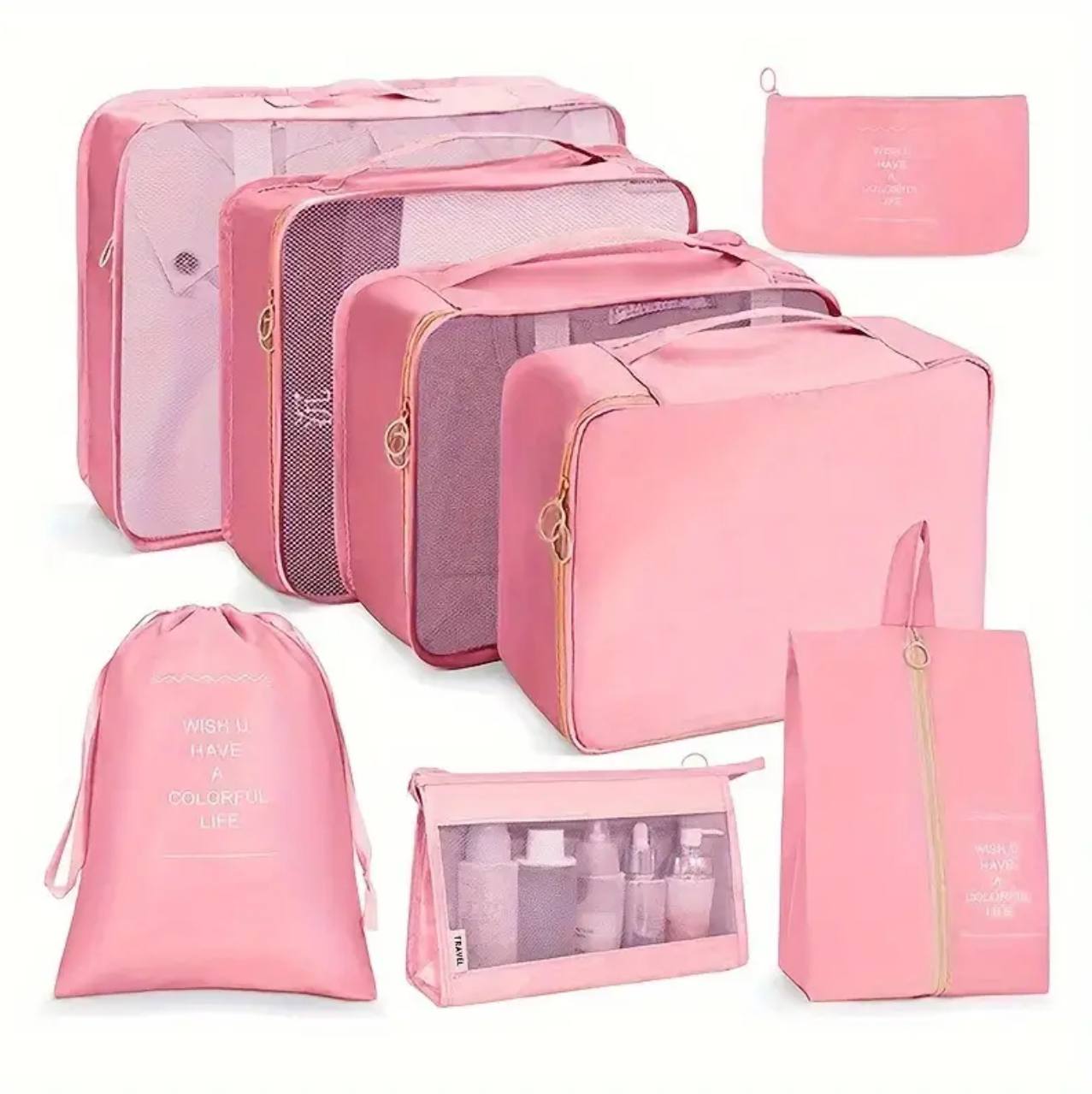 *8pcs Luggage Travel Organizers For Suitcase With Toiletry Case