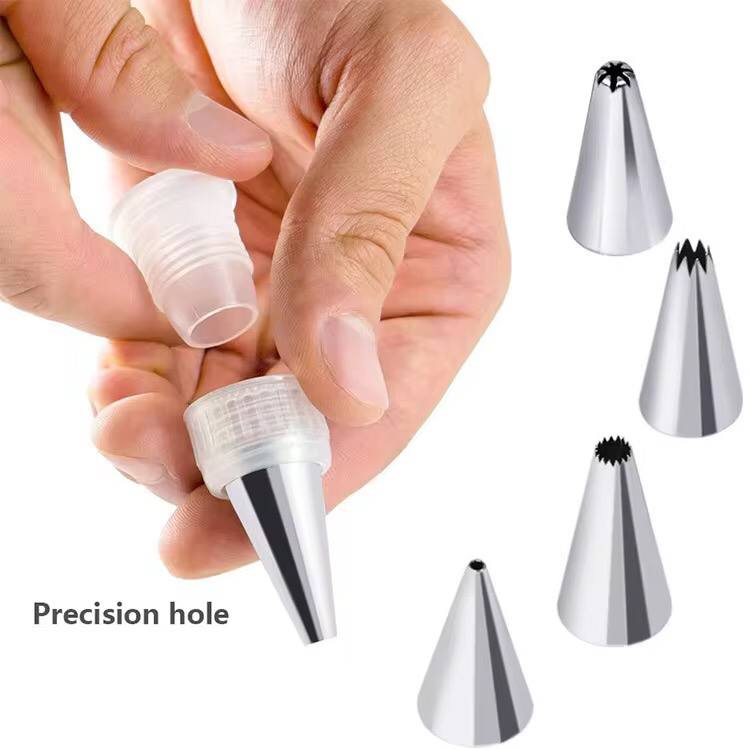 piping bag with mettalic nozzles