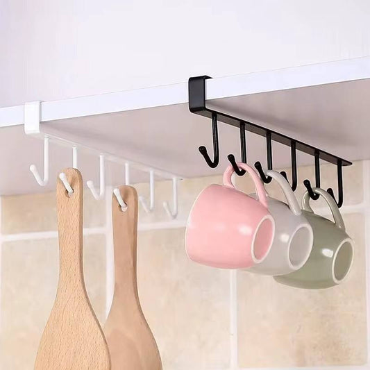 Under the shelf (multi~purpose) hooks 6 slot Metallic