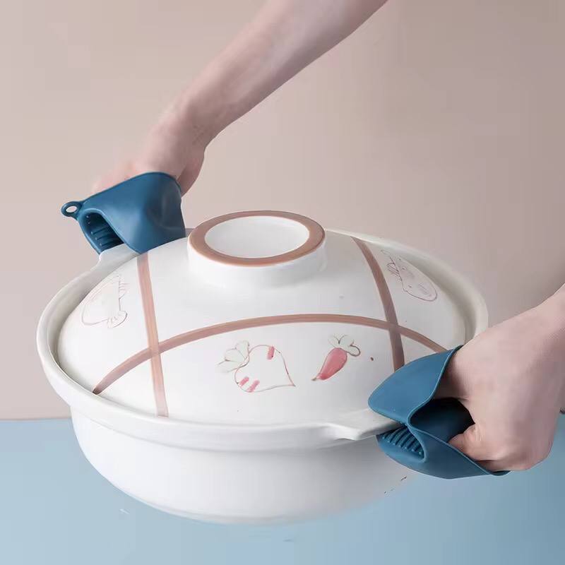 3pcs Anti scald heat resistant plate, bowl gripper mittens