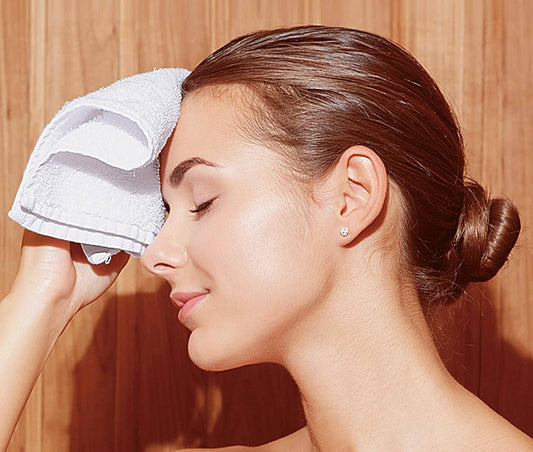 12pc White face towel