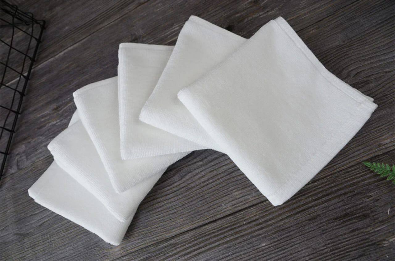 12pc White face towel