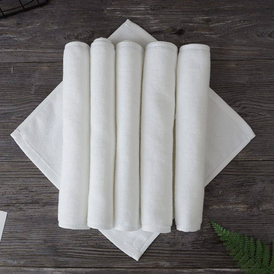 12pc White face towel