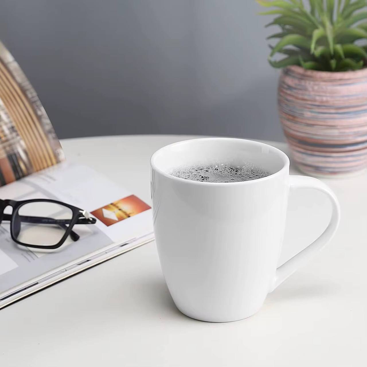 Ceramic white cup plain