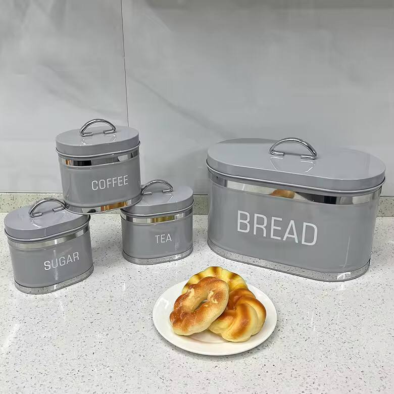 Galvanized metallic Ribbon Bread bin