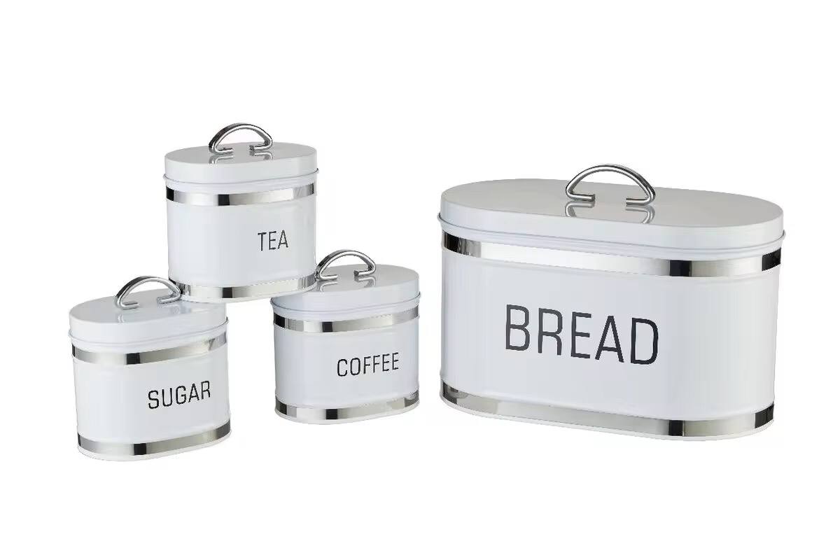 Galvanized metallic Ribbon Bread bin