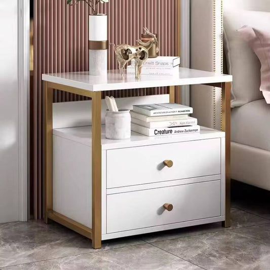 NORDIC LUXURY DOUBLE DRAWER BEDSIDE CABINET