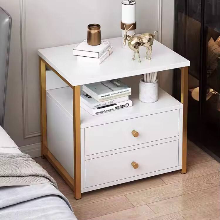 NORDIC LUXURY DOUBLE DRAWER BEDSIDE CABINET