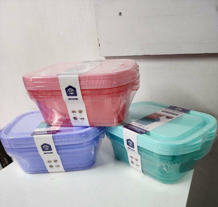 Set of 3 Food grade plastic food container, food storage container