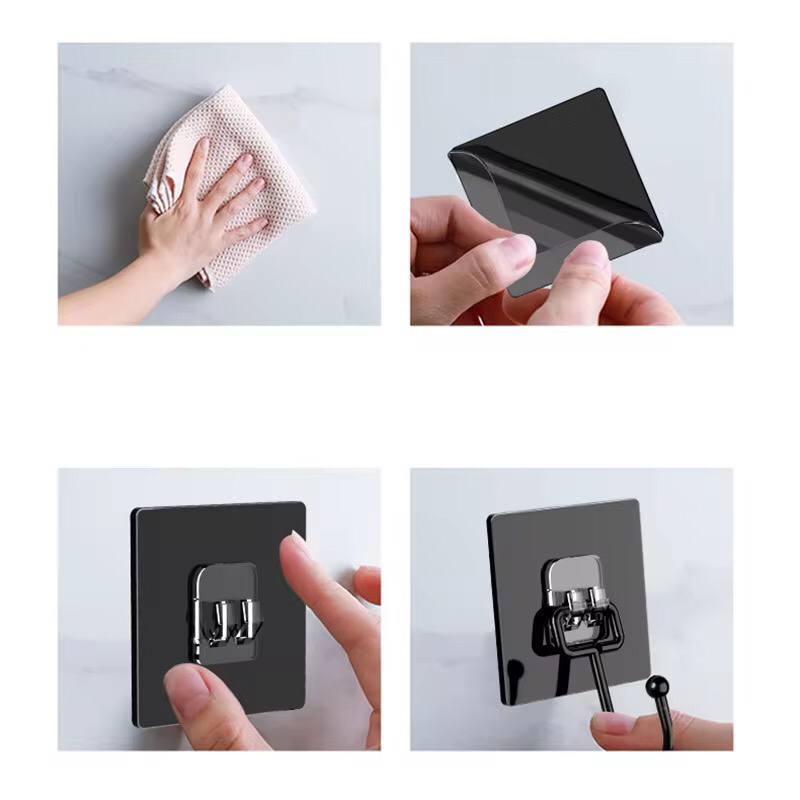 Black transparent multipurpose adhesive hooks