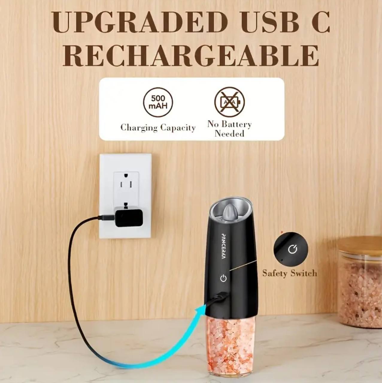 Rechargeable Electric Salt and Pepper Grinder