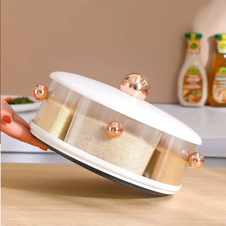 ROUND MULTIGRID SEASONING ROTATABLE BOX JAR