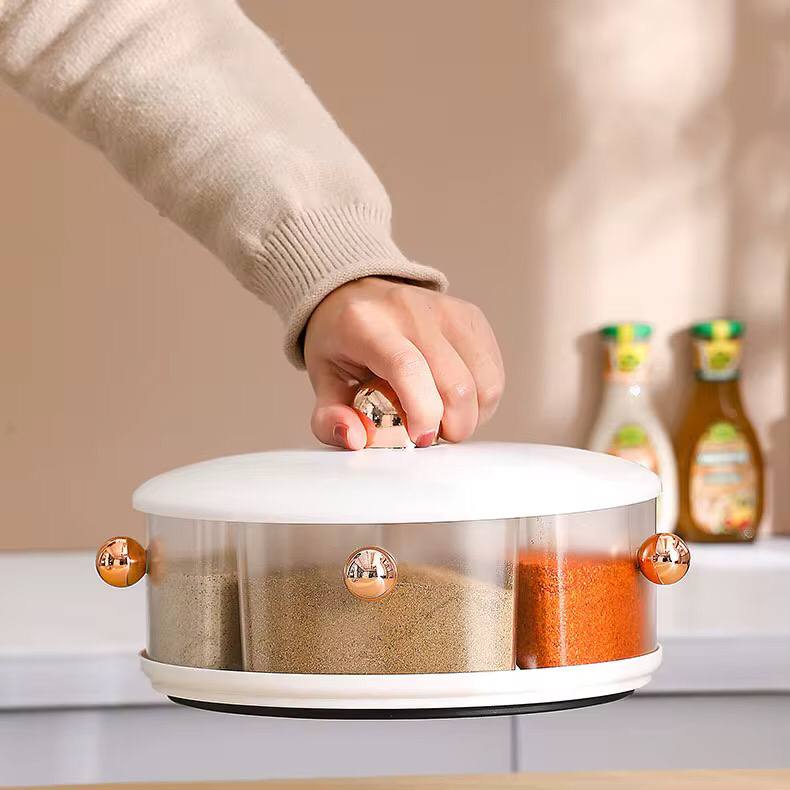 ROUND MULTIGRID SEASONING ROTATABLE BOX JAR