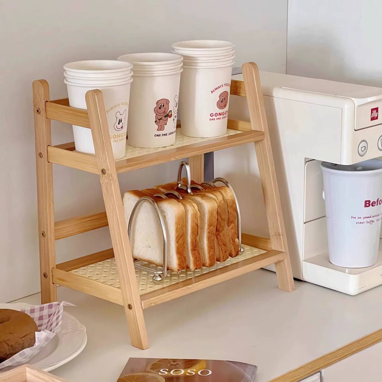 Wooden Storage Shelf 2-Tier