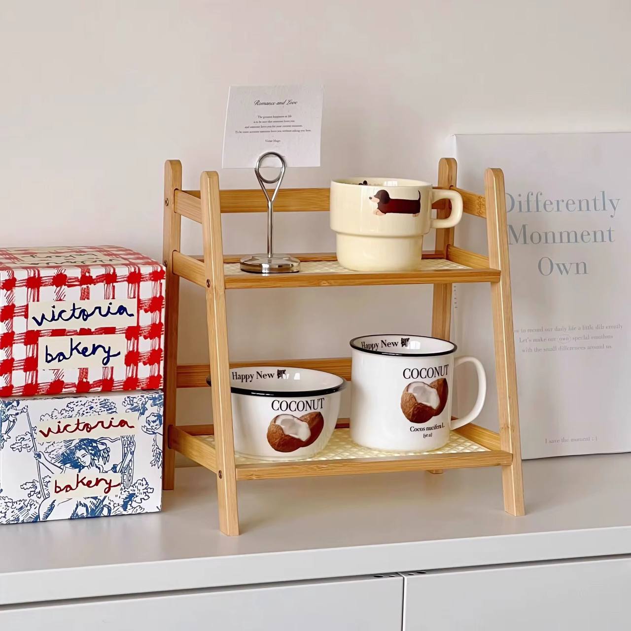 Wooden Storage Shelf 2-Tier