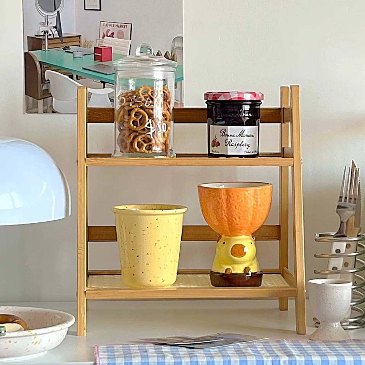 Wooden Storage Shelf 2-Tier