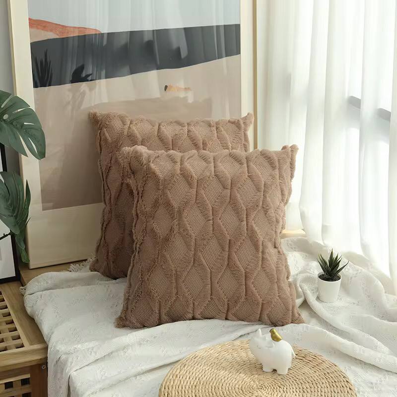 Soft Solid Fluffy Cushion Cover