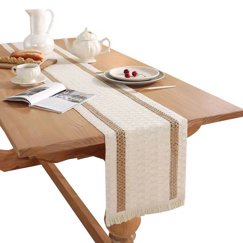 Tassels Bohemian Style Table Runner Farmhouse Linen Table Tablecloth Home Decor For Living Room Dinning Coffee Table Mat