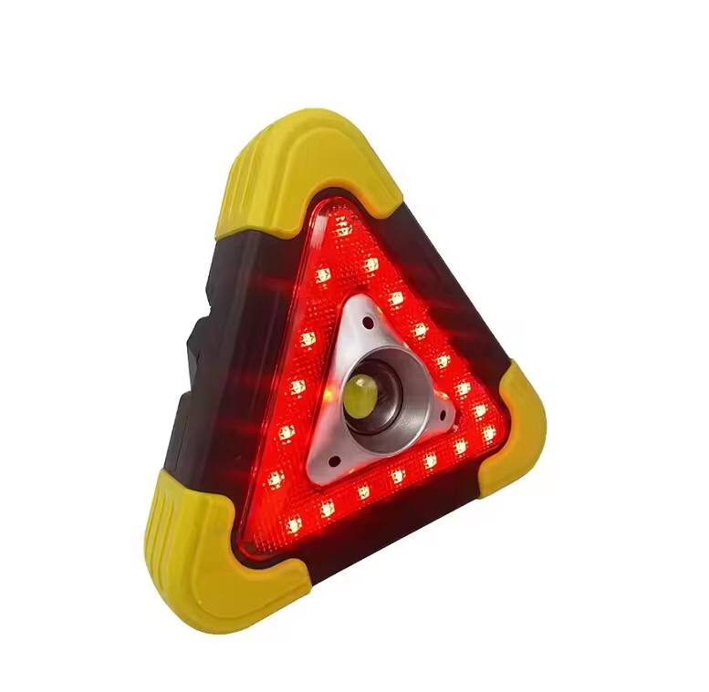 Battery powered 3 mode triangle warning light stand