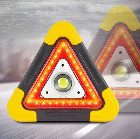 Battery powered 3 mode triangle warning light stand
