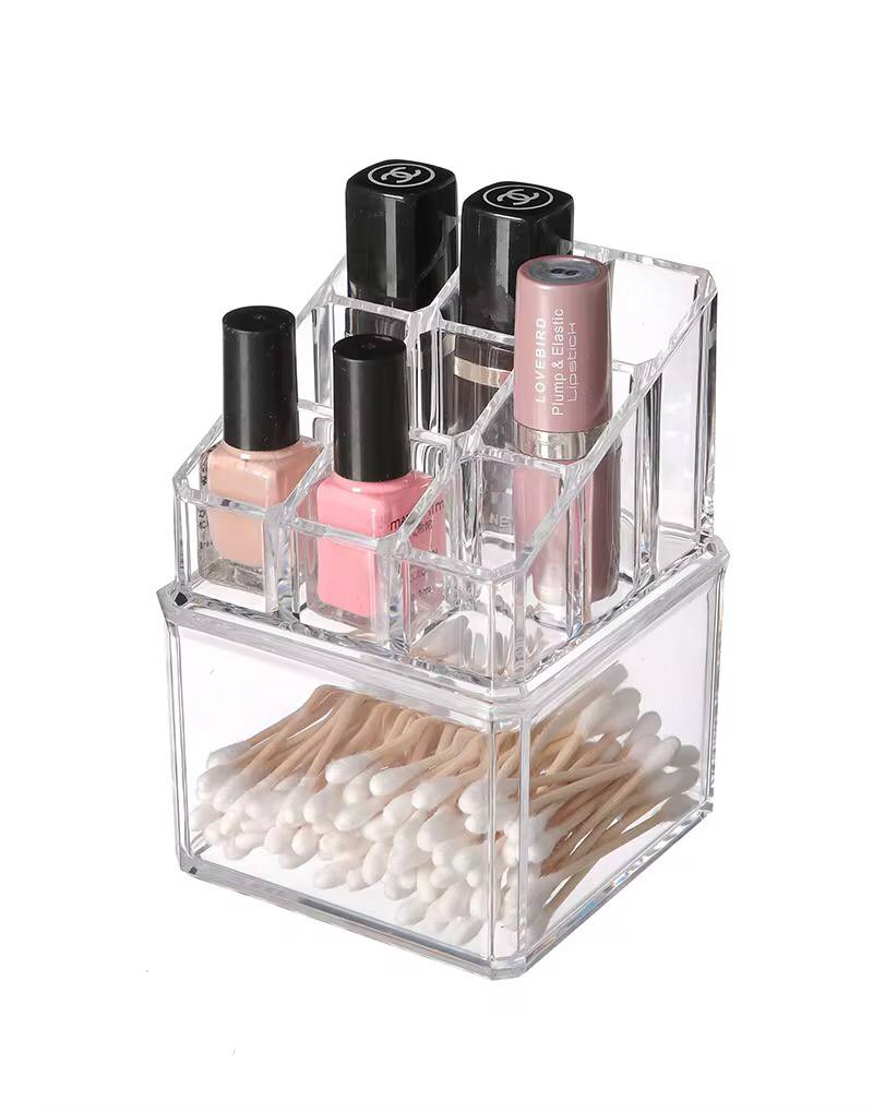 JN-803 9 grid 2 layer acrylic cosmetics organizer