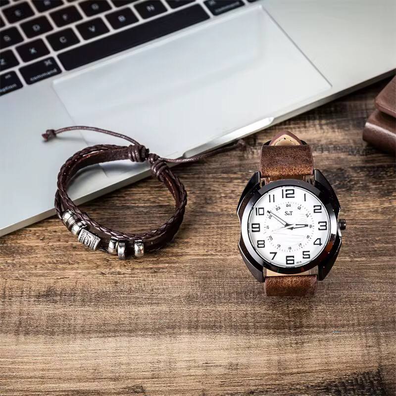 New 2Pcs/Set Fashion Mens Watches