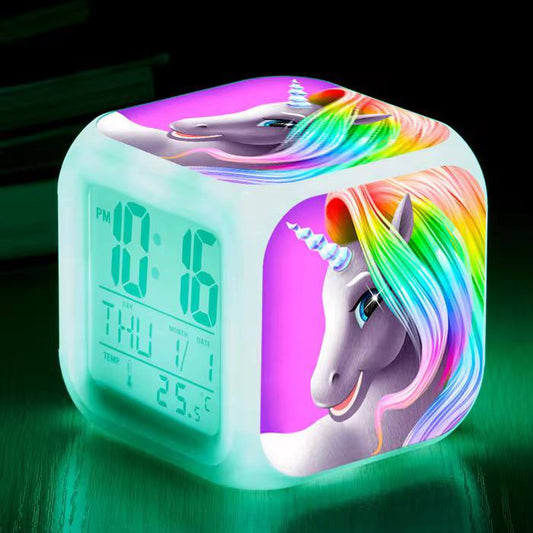 Cartoon Themed Colour Changing LED Smart Alarm Clock  Desk Digital